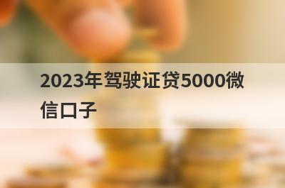 2023年驾驶证贷5000微信口子 独家盘点征信逾期了还能借钱的口子