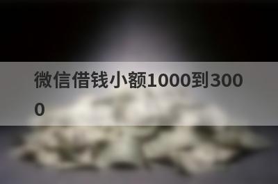 微信借钱小额1000到3000（微信可以直接借钱）