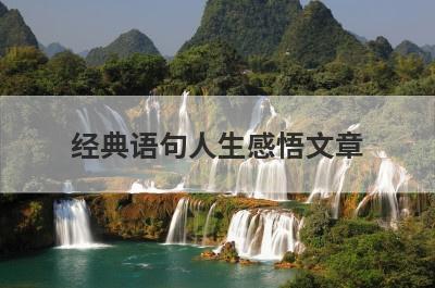 经典语句人生感悟文章 经典语句人生感悟文章摘抄