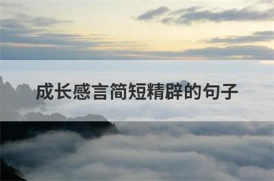 成长感言简短精辟的句子