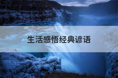 生活感悟经典谚语 生活感悟经典语录