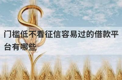门槛低不看征信容易过的借款平台有哪些？推荐5个门槛极低口子
