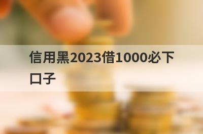 信用黑2023借1000必下口子，这5个信用黑马上到账