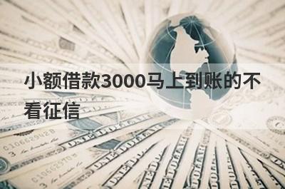小额借款3000马上到账的不看征信，征信不好可以借到钱的网贷2023