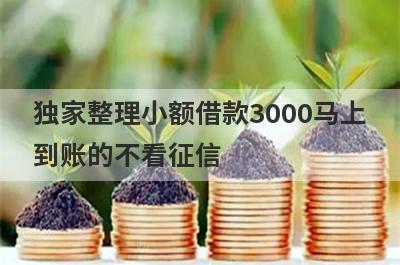 独家整理小额借款3000马上到账的不看征信，借钱难试试这几个小额贷款口子！