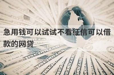 急用钱可以试试不看征信可以借款的网贷，放款快速！