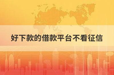 好下款的借款平台不看征信(不查征信不查大数据的贷款平台)
