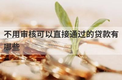 不用审核可以直接通过的贷款有哪些？推荐5个网贷借款秒到账