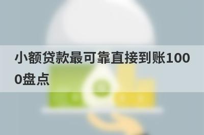 小额贷款最可靠直接到账1000盘点，五大借款最容易下款的平台，极速借款秒到账！