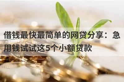 借钱最快最简单的网贷分享：急用钱试试这5个小额贷款！