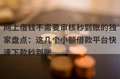 网上借钱不需要审核秒到账的独家盘点：这几个小额借款平台快速下款秒到账！