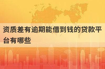 资质差有逾期能借到钱的贷款平台有哪些？这几个当天能到账