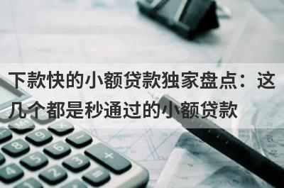 下款快的小额贷款独家盘点：这
几个都是秒通过的小额贷款
