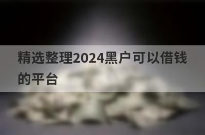 精选整理2024黑户可以借钱的平台，这5个小额贷款平台更容易借款！