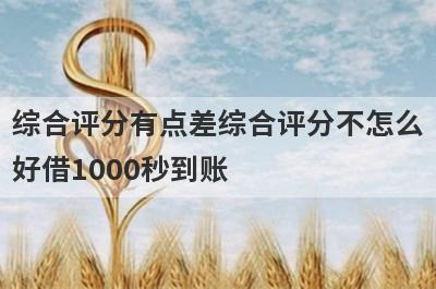 综合评分有点差综合评分不怎么好借1000秒到账，整理5个必下款口子