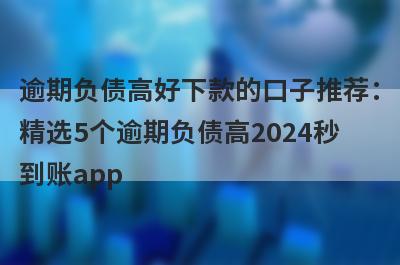 逾期负债高好下款的口子推荐：精选5个逾期负债高2024秒到账app