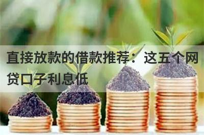 直接放款的借款推荐：这五个网贷口子利息低，秒下款！