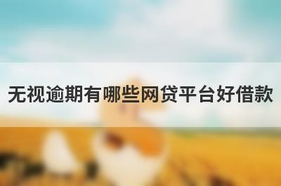 无视逾期有哪些网贷平台好借款？试试这5个借款简单的平台