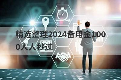 精选整理2024备用金1000人人秒过 这5个平台当天放款