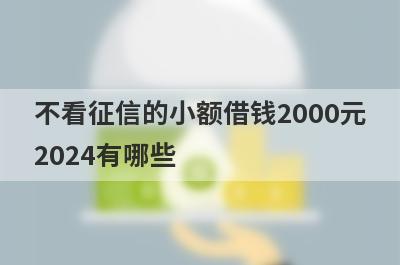 不看征信的小额借钱2000元2024有哪些？推荐5个随借随到很方便口子