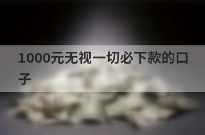 1000元无视一切必下款的口
子
