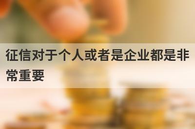 征信对于个人或者是企业都是非
常重要
