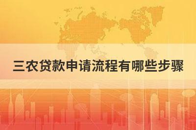 三农贷款申请流程有哪些步骤?