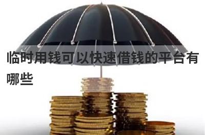 临时用钱可以快速借钱的平台有哪些 马上到账的正规平台