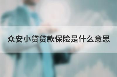 众安小贷贷款保险是什么意思 