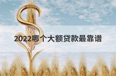 2022哪个大额贷款最靠谱 这几个口碑好利息低