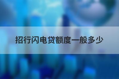 招行闪电贷额度一般多少 可以分多少期 