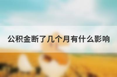 公积金断了几个月有什么影响 