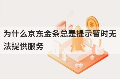 为什么京东金条总是提示暂时无
法提供服务
