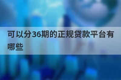 可以分36期的正规贷款平台有哪些 这几个平台都可以