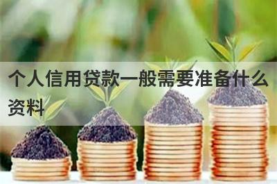 个人信用贷款一般需要准备什么资料 