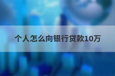 个人怎么向银行贷款10万