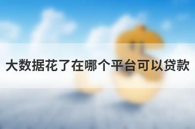 大数据花了在哪个平台可以贷款?参考一下这几个门槛低的