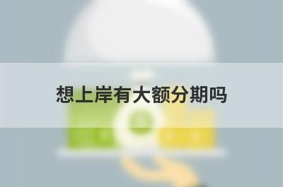 想上岸有大额分期吗?能借的大额分期有哪些?