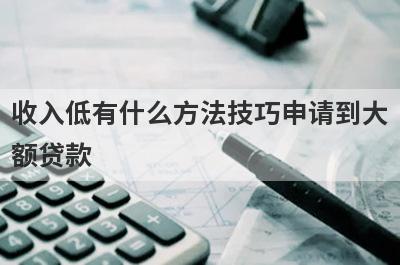 收入低有什么方法技巧申请到大额贷款?