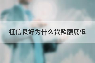 征信良好为什么贷款额度低 主要有这几点原因