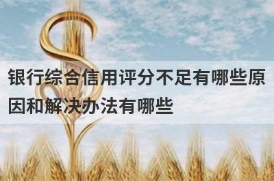 银行综合信用评分不足有哪些原因和解决办法有哪些?
