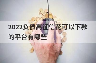 2022负债高征信花可以下款的平台有哪些?