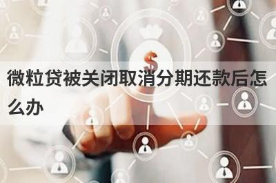 微粒贷被关闭取消分期还款后怎么办?