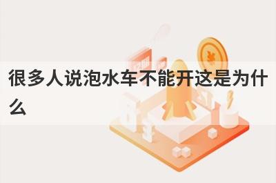 很多人说泡水车不能开这是为什么?