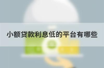 小额贷款利息低的平台有哪些 这几个利息低又可靠