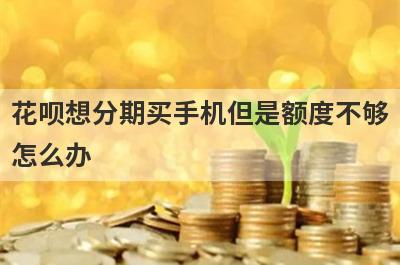 花呗想分期买手机但是额度不够
怎么办
