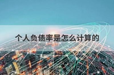 个人负债率是怎么计算的 