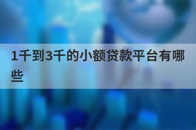 1千到3千的小额贷款平台有哪些 这几个靠谱好下款