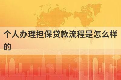 个人办理担保贷款流程是怎么样
的
