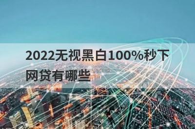 2022无视黑白100%秒下网贷有哪些?几款正规的了解一下